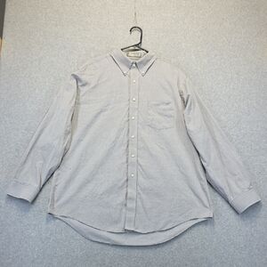 Stafford Signature Gray Button Down Dress Shirt 17 36 Cotton